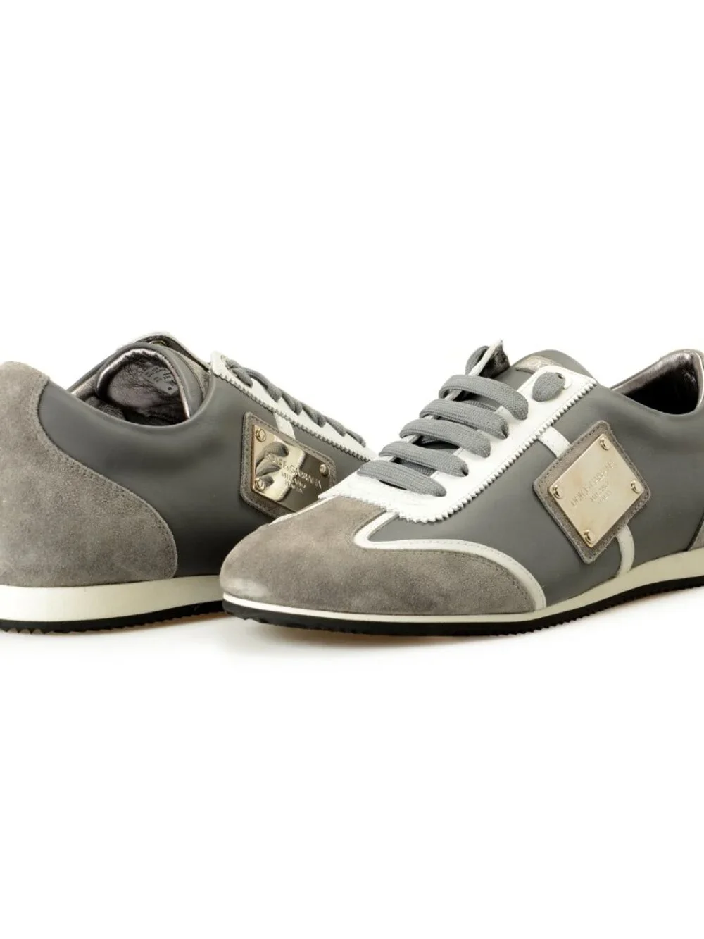 Dolce & Gabbana Men's Gray Suede & Leather Athletic Sneakers Shoes US 11 IT 44